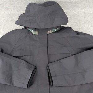 Pendleton Jacket Women's‎ XL Black Rain Canvas Overcoat Parka Plaid Lined Hooded